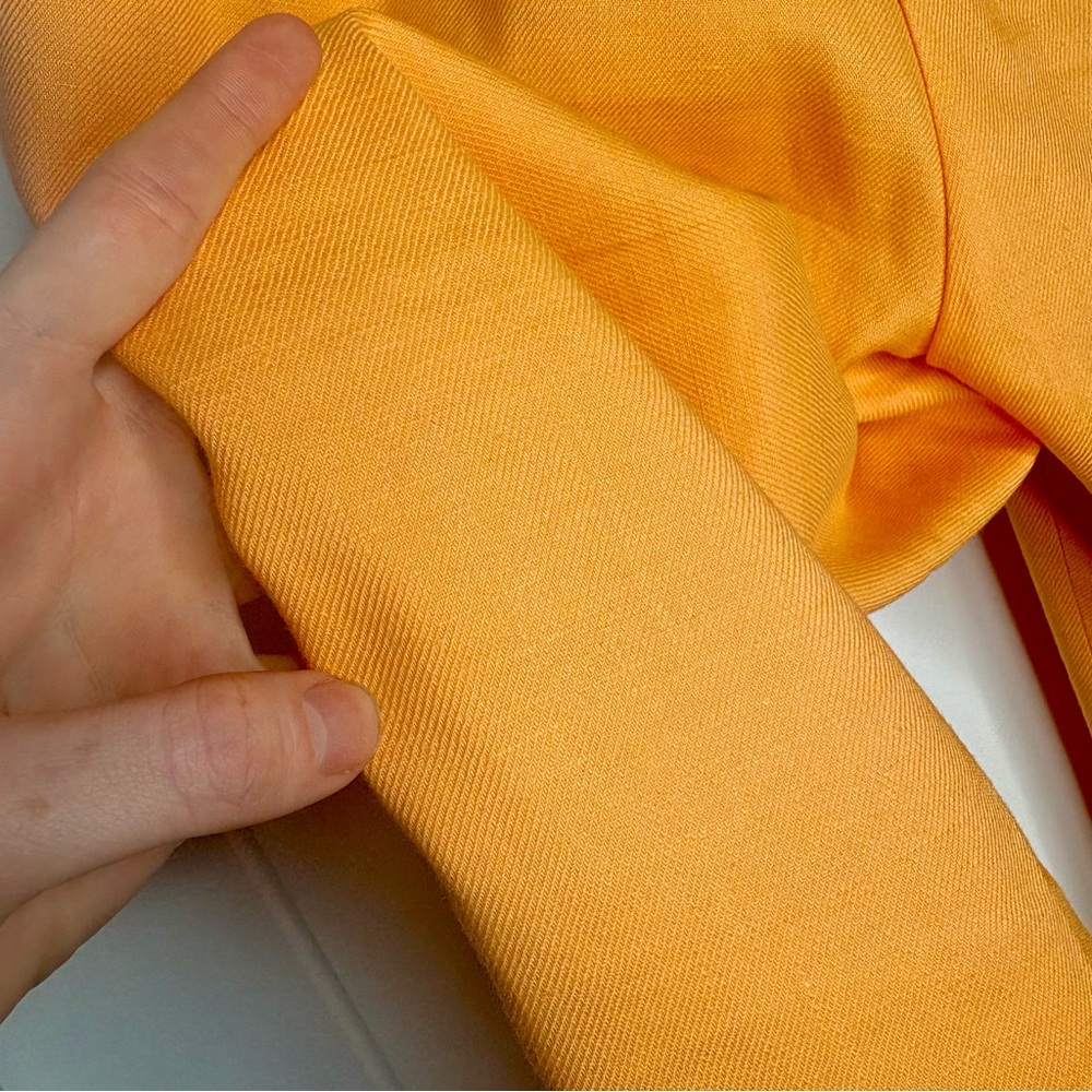 J.Crew Slim-Fit Flare Linen Trouser in Coastal Sunset Pale Orange Spring Color 4 - Picture 7 of 12